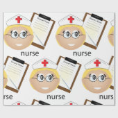 Verpleegkundige met medische klembord en thermomet cadeaupapier (Vlak)