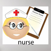 Verpleegkundige met medische klembord en thermomet poster (Voorkant)