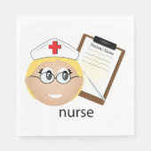 Verpleegkundige met medische klembord en thermomet servet (Voorkant)