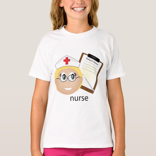 Verpleegkundige met medische klembord en thermomet t-shirt (Voorkant)