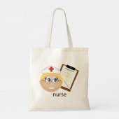Verpleegkundige met medische klembord en thermomet tote bag (Achterkant)