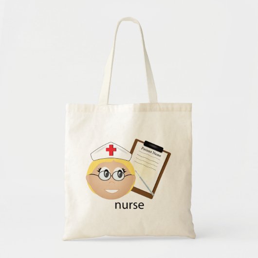 Verpleegkundige met medische klembord en thermomet tote bag (Voorkant)