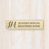 Verpleegkundige monogram initiaal gouden zwarte be deurbordje (Voorkant)