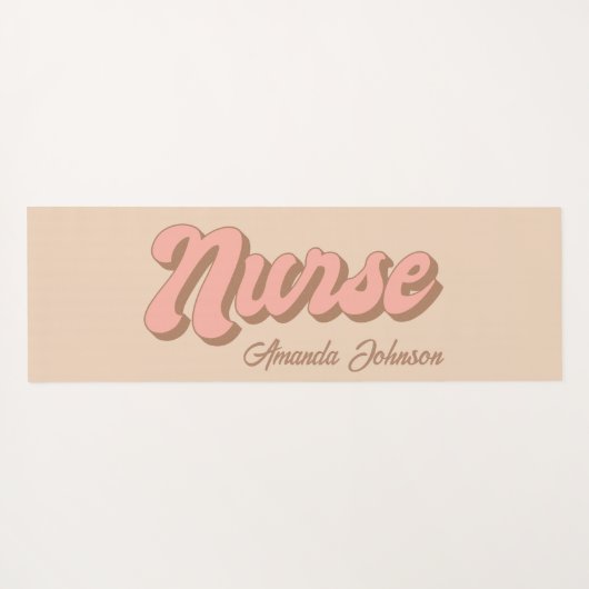 Verpleegkundige naam Fun Retro Custom Yoga Mat (Achterkant (horizontaal))