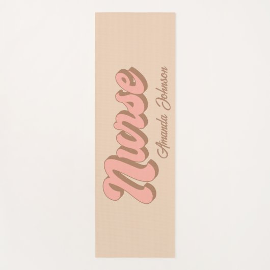 Verpleegkundige naam Fun Retro Custom Yoga Mat (Voorkant)