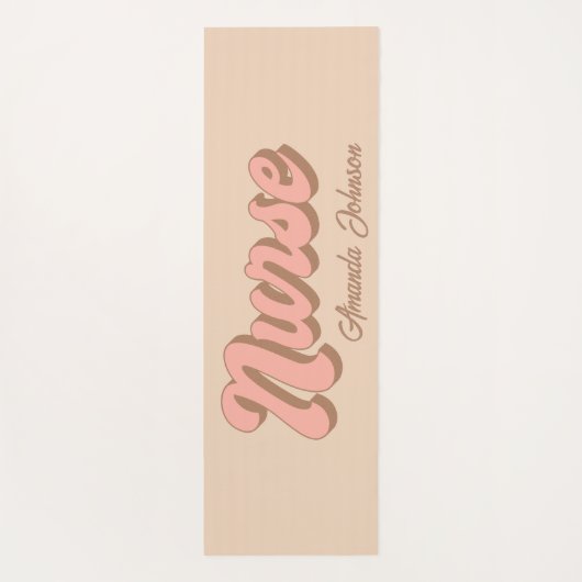 Verpleegkundige naam Fun Retro Custom Yoga Mat (Achterkant)