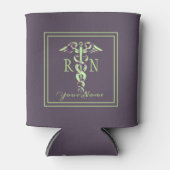 Verpleegkundige Naam Paarse Marmeren Caduceus Koel Blikjeskoeler (Voorkant)