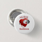 Verpleegkundige naam RN Rond hart Button (Voorkant /achterkant)