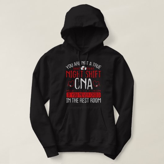 Verpleegkundige Nachtdienst CNA Essentials Grappig Hoodie (Design voorkant)