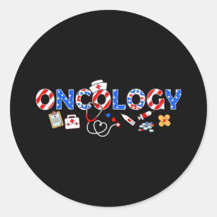 Verpleegkundige oncologie stethoscoop herdenkingsd ronde sticker