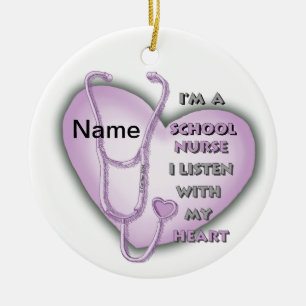 Verpleegkundige op een school met Purple Heart Keramisch Ornament