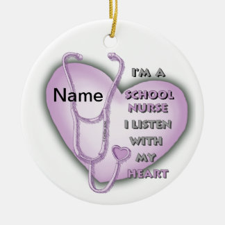 Verpleegkundige op een school met Purple Heart Keramisch Ornament