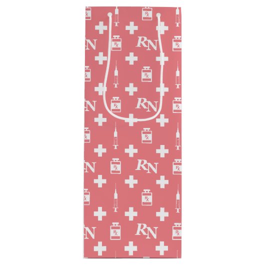 Verpleegkundige op verjaardag wijn cadeautas (Voorkant)