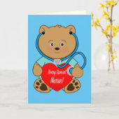 Verpleegkundige pensioen met Teddy Bear Kaart (Gele Bloem)