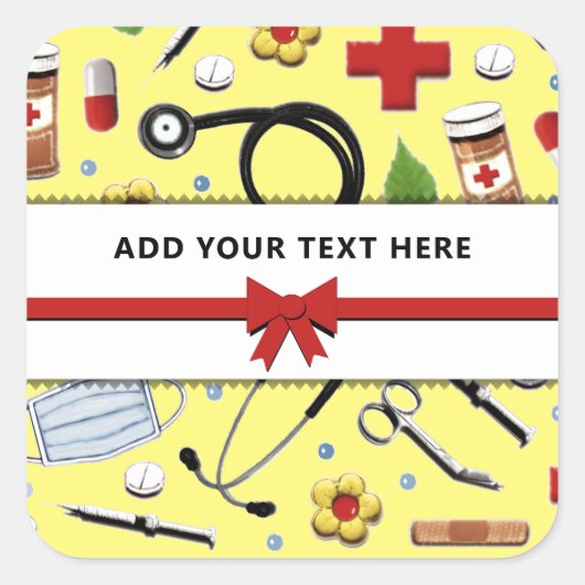 Verpleegkundige persoonlijke vierkant Sticker (Voorkant)