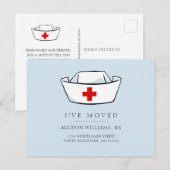 Verpleegkundige Pet Blue Moving Aankondigingskaart (Voorkant / Achterkant)