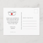 Verpleegkundige Pet Blue Moving Aankondigingskaart (Achterkant)