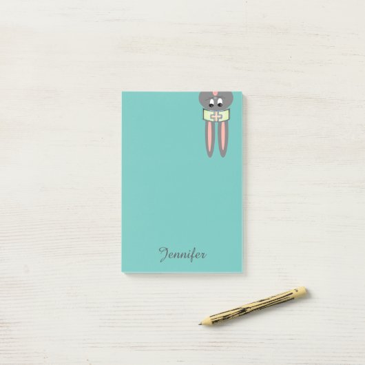 Verpleegkundige Pet Bunny Pastel Personalized Post Post-it® Notes (Op bureau)