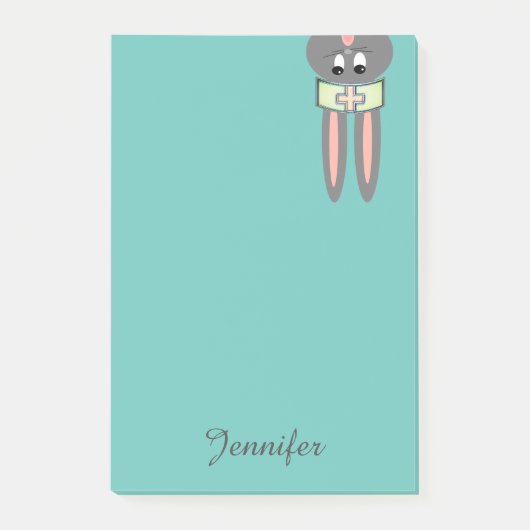 Verpleegkundige Pet Bunny Pastel Personalized Post Post-it® Notes (Voorkant)