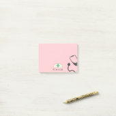 Verpleegkundige Pet Medische Stethoscoop Blush Roz Post-it® Notes (Op bureau)