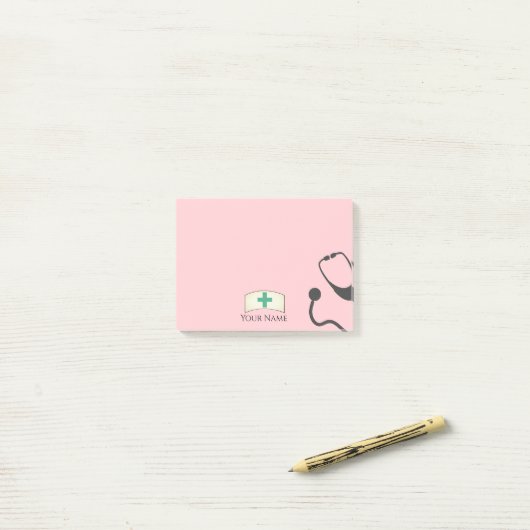 Verpleegkundige Pet Medische Stethoscoop Blush Roz Post-it® Notes (Op bureau)