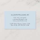 Verpleegkundige Pet Monogrammen Naam Blue Professi Visitekaartje (Achterkant)