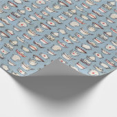  verpleegkundige Petten blauw patroon Cadeaupapier (Hoek)