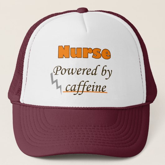 Verpleegkundige Powered by cafeïne Trucker Pet (Voorkant)