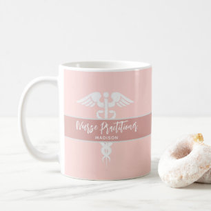 Verpleegkundige Practitioner Blush Roze Wit Gepers Koffiemok
