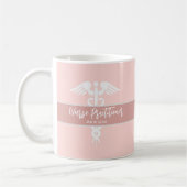 Verpleegkundige Practitioner Blush Roze Wit Gepers Koffiemok (Links)