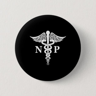 Verpleegkundige Practitioner Caduceus Medisch Symb Ronde Button 5,7 Cm