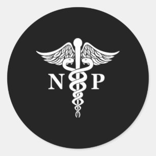 Verpleegkundige Practitioner Caduceus Medisch Symb Ronde Sticker
