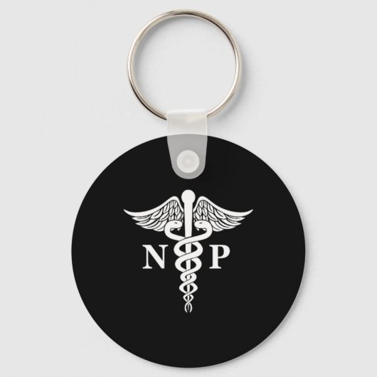 Verpleegkundige Practitioner Caduceus Medisch Symb Sleutelhanger (Voorkant)