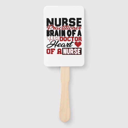 Verpleegkundige Practitioner Heart Shirt Handwaaier (Voorkant)