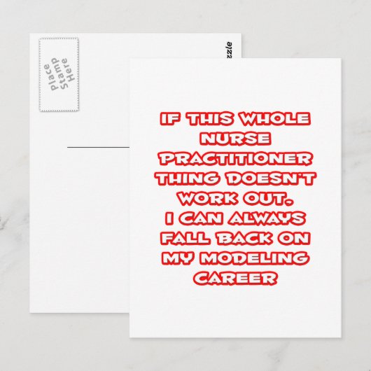 Verpleegkundige Practitioner Humor ... Modelleerca Briefkaart (Voorkant / Achterkant)
