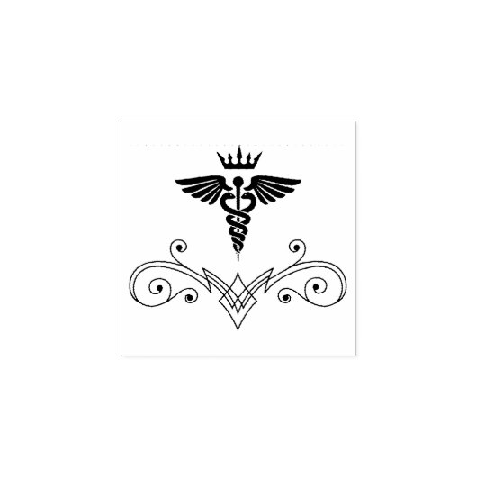 Verpleegkundige Practitioner Medische Caduceus Rubberstempel (Afrduk)