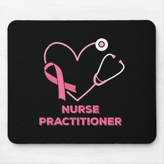 Verpleegkundige Practitioner Roze Hart Stethoscoop Muismat (Voorkant)
