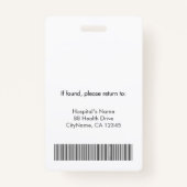 Verpleegkundige Practitioner Security ID Foto Badge (Achterkant)