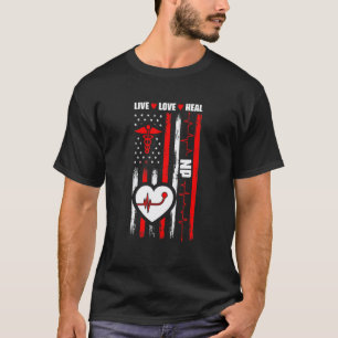Verpleegkundige Praktijk Usa Vlag Medisch Verpleeg T-shirt