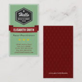 Verpleegkundige praktiserer -  Retro Stijlvol Visitekaartje (Voorkant / Achterkant)