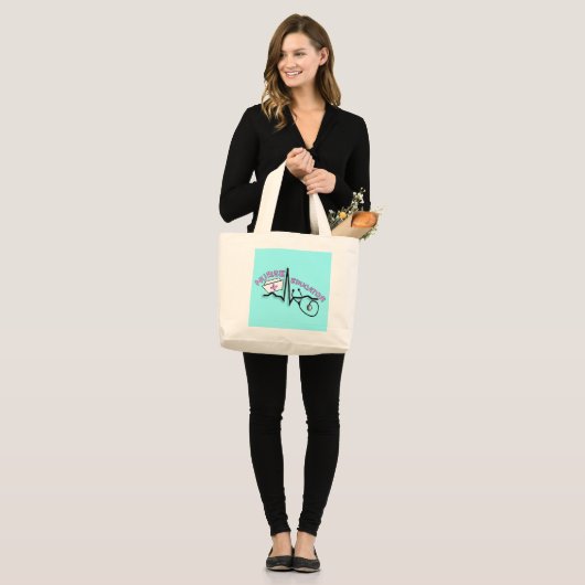 Verpleegkundige QRS- en verpleegkundige Pet Grote Tote Bag (Voorkant (model))