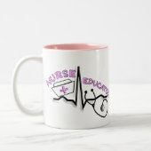 Verpleegkundige QRS- en verpleegkundige Pet Tweekleurige Koffiemok (Links)