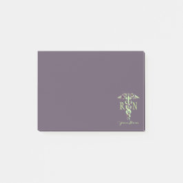 Verpleegkundige RN Aangepaste naam Paars Marble Po Post-it® Notes