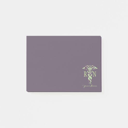 Verpleegkundige RN Aangepaste naam Paars Marble Po Post-it® Notes (Voorkant)