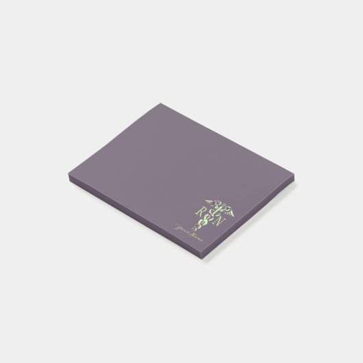 Verpleegkundige RN Aangepaste naam Paars Marble Po Post-it® Notes (Schuin)