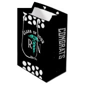 Verpleegkundige RN Afstuderen Zwart Wit Gepersonal Medium Cadeauzakje (Voorkant Gekanteld)