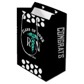 Verpleegkundige RN Afstuderen Zwart Wit Gepersonal Medium Cadeauzakje (Achterkant Gekanteld)