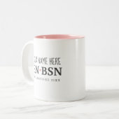 Verpleegkundige RN BSN Simple Cute Personalized Tweekleurige Koffiemok (Voorkant links)