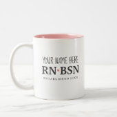 Verpleegkundige RN BSN Simple Cute Personalized Tweekleurige Koffiemok (Links)