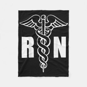 Verpleegkundige Rn Caduceus Medisch Symbool Verple Fleece Deken